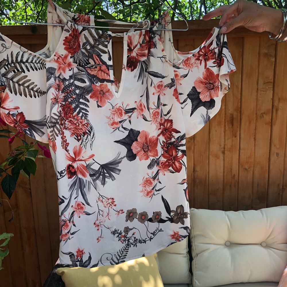 Small patterned off the shoulder